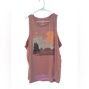 Torrid Pink Sleeveless Muscle Tee with Scenic Graphic